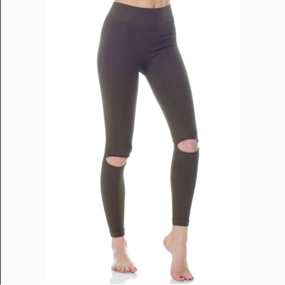 Free People Pants - Free People Movement Slit Knee Gray Legging XS